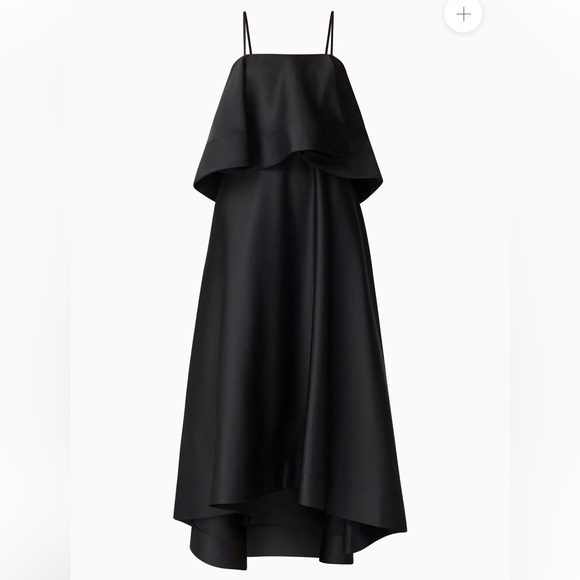 elliatt reyna black tiered ruffle draped satin maxi dress size medium NEW - Picture 8 of 14